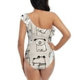 thumbnail image 5 of Goofa Puppy Pattern Women's One Piece Swimsuits Tummy Control Bathing Suits Asymmetric One Shoulder Swimwear-XX-Large, 5 of 6