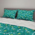 thumbnail image 2 of Floral Comforter & Sham Bedding Set, Botanical Pattern Colorful Meadow Flowers and Flying Butterflies, 3 pcs Duvet Set Microfiber Filling Quilt, 5 Sizes, Dark Seafoam and Multicolor, by Ambesonne, 2 of 4