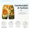 thumbnail image 5 of Lsque Mens Swim Trunks Golden Sunflower In Field Pattern - Bathing Suit Compression Liner - Beach Swim Shorts Swimwear - (S-3XL) - Stretch Quick Dry -X-Large, 5 of 9