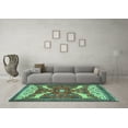 thumbnail image 3 of Ahgly Company Machine Washable Indoor Rectangle Animal Turquoise Blue Traditional Area Rugs, 8' x 12', 3 of 4