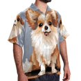 thumbnail image 2 of Pixel Dog Men's Short Sleeve Shirts, Casual, Printed, Button Down, Beach Shirt - Spread Collar Tops for Summer Beach Fun, 2 of 6