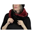thumbnail image 3 of Fuax Fur Wide Cowl Infinity Scarf Soft Neck Warmer Black Red, 3 of 3