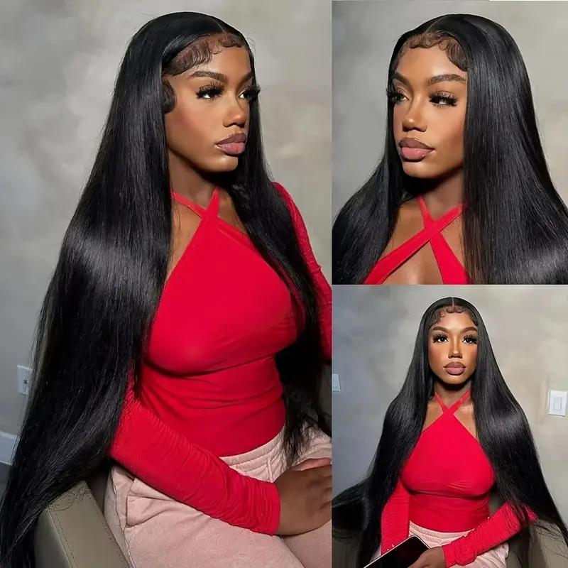 13x6 Deep Wave Frontal Wig Lace Front Wigs Human Hair Pre Plucked HD Lace Frontal Wig Human Hair 200% Density Deep Curly Glueless Wig for Black Women 18inch