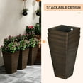 thumbnail image 4 of Outsunny Set of 3 Tall Outdoor Planters w/ Drainage Holes, Brown, 4 of 10