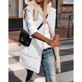 thumbnail image 4 of Fall Long Puffer Vest Women Sleeveless Hooded Reversible Fleece Sherpa Jacket Zip Up Winter Coat Outerwear Vests, 4 of 6