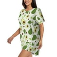 thumbnail image 2 of Susaid Green Avocado Print Women's Pajama Set, Button-Up Sleepwear with Elastic Waist Shorts, Perfect for Lounging, Yoga, Beach, and Casual Wear-4X-Large, 2 of 7