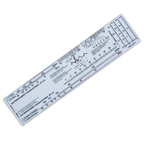 Clear Electrocardiogram Ruler Heart Rate Scale Ruler for Interpretation Measurement Tool Heart Rate Reference Ruler Tool
