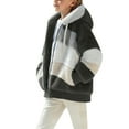 thumbnail image 3 of MKOSPLRT Sherpa Fleece Jacket for Girl Boy 5-14Y Hooded Zip Up Fuzzy Jackets Warm Oversized Winter Coats Outerwear with Pocket, 3 of 8