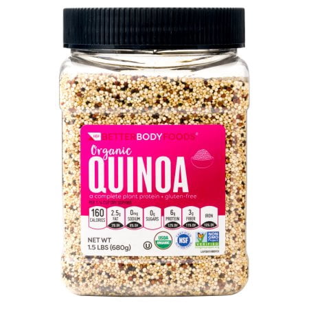 (2 Pack) BetterBody Foods Tri-Color Organic Quinoa, 24 (Best Kind Of Quinoa)