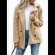 thumbnail image 1 of Abrigos de Invierno para Mujer, de Forro , Piel Sintética, de Oveja, Chaquetas Extragrandes y Modernas, Ropa de Abrigo Cálida Caqui XXL, 1 of 9