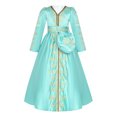 thumbnail image 1 of Jizyo Robe Maxi Abayas Musulmanes pour Filles une Pièce Manches Longues Robe de Prière Islamique Robe Caftan Arabe Vert Foncé 140/7 Ans, 1 of 7