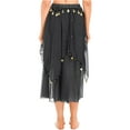 thumbnail image 2 of ZDHoor Womens Belly Dance Costume Sequins Beaded Chiffon Skirt Carnival Party Dancewear Black One Size, 2 of 7