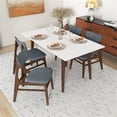 thumbnail image 2 of Duke Modern Solid Wood Walnut Kitchen & Dining Room Table and Chairs for 4, 2 of 6