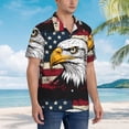 thumbnail image 3 of Gukieu American Bald Eagle Print Men's Short-sleeved Shirts, Button-down Lapel Hawaiian Shirts, T-shirts, Beach Vacation Summer Casual Wear,3X-Large, 3 of 7