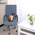 thumbnail image 2 of Waterproof Jacquard Office Chair Covers Swivel Armchair Steel Blue Medium, 2 of 8