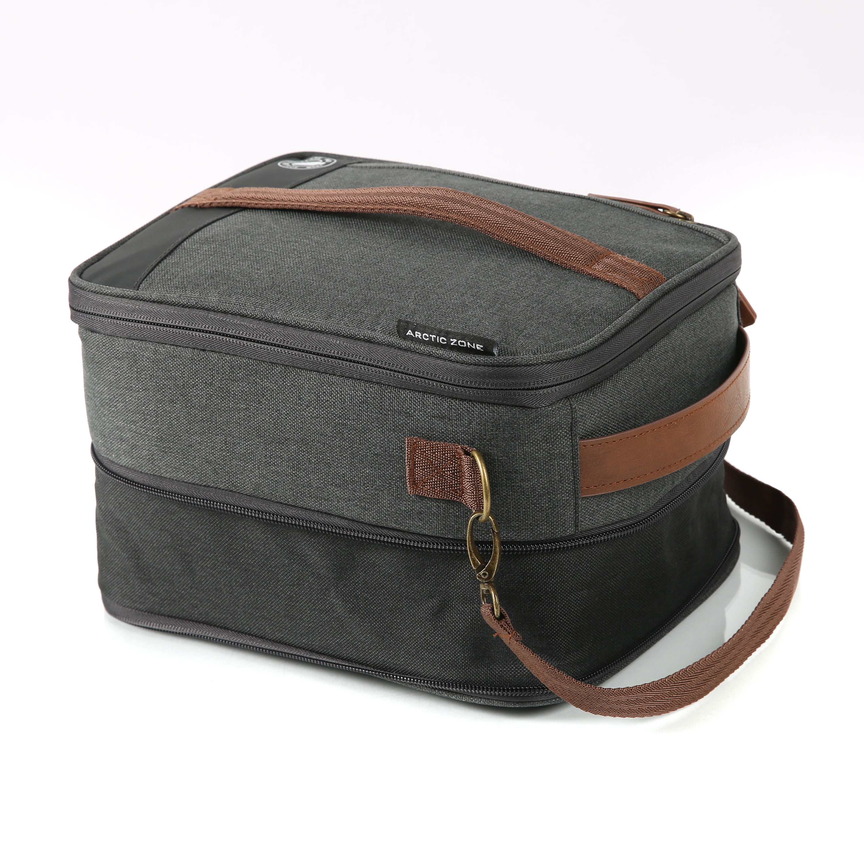 Arctic Zone Heathered Eco Expandable Upright Reusable Lunch Box with Thermal Insulation, Gray