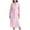 Pink, variant on Women Mid Length Robes Kimono Bathrobe Lightweight Soft Sleepwear V-neck Casual Ladies Loungewear Nightgown