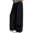 thumbnail image 2 of Barrel Leg Sweatpants Women 2025 Elastic High Waist Drawstring Loose Fit Wide Leg Casual Pants with Pockets Trousers, 2 of 6