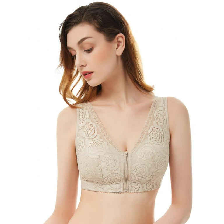 Sexy Lace Bras for Women Front Closure Wireless Bralette Push Up
