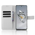 thumbnail image 3 of SaniMore for Oneplus 12R PU Leather Case, Magnetic Closure Flip Wallet Cover with Wrist Strap Card Slot & Adjustable Kickstand All-Inclusive Protective Wallet Shell, White, 3 of 8