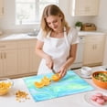 thumbnail image 5 of 13.4" x 16.5" Food-Grade Acrylic Cutting Board Non-Slip Kitchen Chopping Board Iridescent Swirl Marble Print, 5 of 7