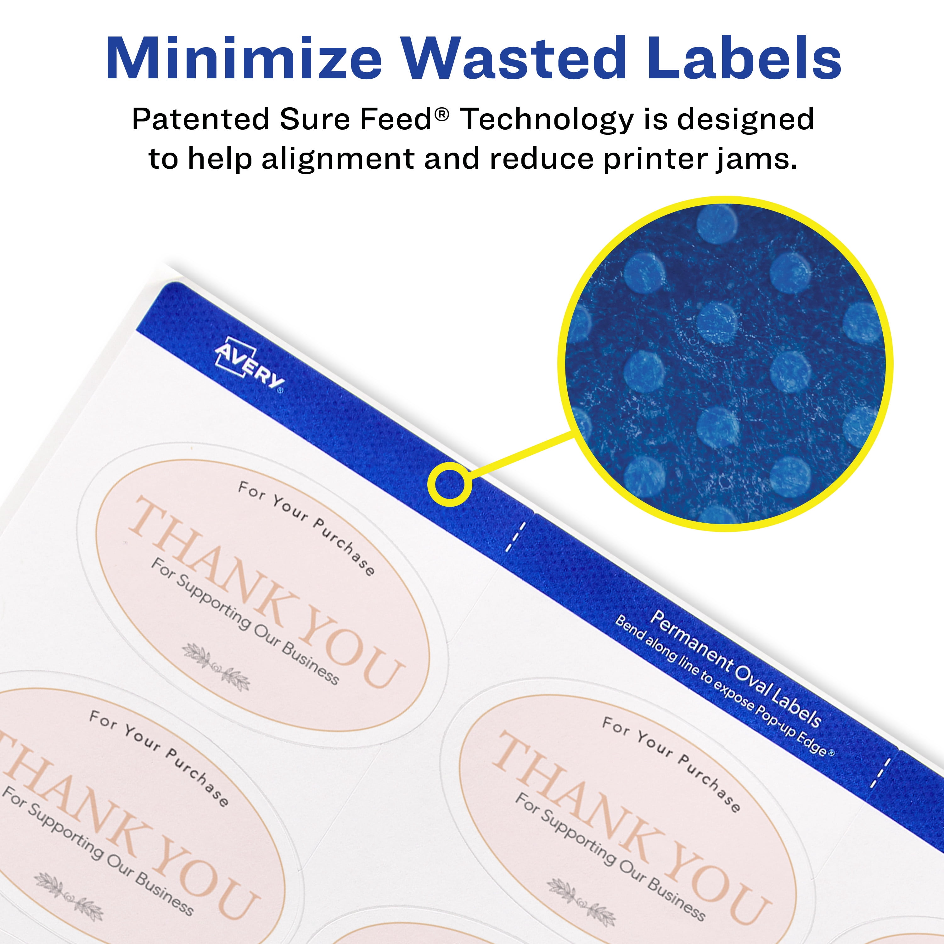 Avery Printable Oval Labels, 1.5" x 2.5", White, 450 Labels (22564)