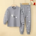 thumbnail image 3 of Ahuyic Toddler Kids Casual Fashion Outfits, Autumns And Winter Solid Color Top And Pants Set For Kids, Summer And Autumns Fall Set Men's And Women's Printing Two Piece Set Sleepwear Set, 3 of 4