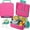 Fuchsia & Teal, variant on Bento Box with Thermos, 60OZ Bento Lunch Box Container with Leakproof 8OZ Insulated Food Jar, 3-4 Compartments, Sauce Jar, Utensils, Engineering Trucks