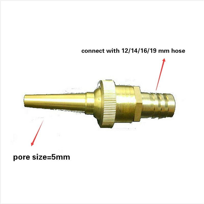 Brass Jet Fountain Nozzles Barb Hose Fountain Pool Nozzle Straight