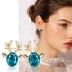 thumbnail image 1 of Fiudx Pendientes de Asta de Ciervo, Estilo Bohemio, con Forma de Oreja de Oruga, Joyería Bohemia, 1 of 2