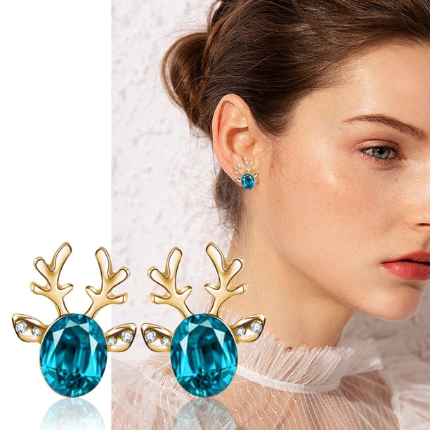 Fiudx Pendientes de Asta de Ciervo, Estilo Bohemio, con Forma de Oreja de Oruga, Joyería Bohemia
