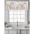 thumbnail image 4 of Spring Flowers Curtain Valances for Windows, Botanical Floral Butterfly Wooden Grain Kitchen Valance Window Treatment, Light Filtering Block Curtains for Bathroom/Bedroom/Living Room 42'' x 12'', 4 of 9