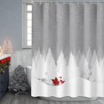 thumbnail image 4 of Santa Shower Curtain Christmas Winter Snow Grey Holiday Shower Curtains for Bathroom, Simple Merry Christmas Tree Fabric Cloth Bath Decor Set with 12 Hooks, 72x72 inch, 4 of 6