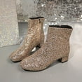 thumbnail image 6 of Mepaouo Women's Rhinestone Sparkly Ankle Boots Round Toe Heel Dress Booties Comfy Chelsea Boots, 6 of 8