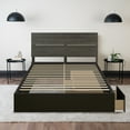 thumbnail image 1 of Storage Wood Bed with Headboard (Bark Grey and Black) - Queen, 1 of 1