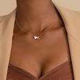 thumbnail image 4 of Turandoss 14K White Gold Plated Dainty Heart Necklace for Women Bubble Tiny Initial A-Z Jewelry Trend Personalized Birthday Graduation Gifts for Women Her, 4 of 8