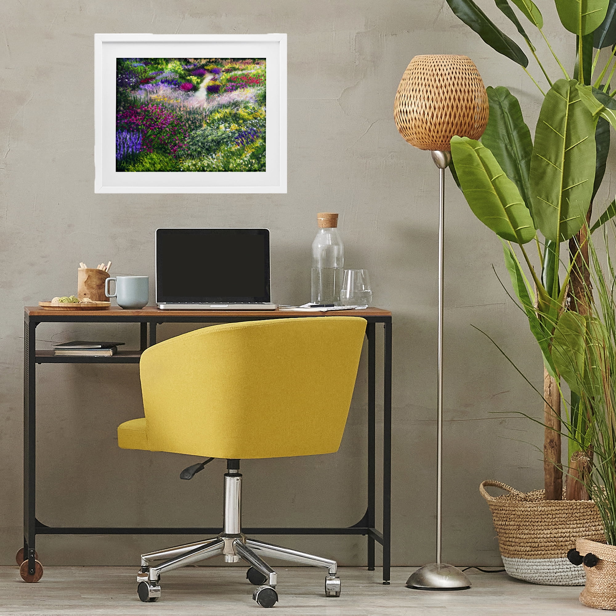 Stupell Industries Breath Of Spring Meadow White Framed Print Under Glass, design by Lee Ann Zirbes