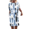 thumbnail image 1 of Gibobby Vestidos Casuales para Mujer Vestido simple casual de estilo occidental colorido para mujer Cómodo estilo de vacaciones a(Azul,M), 1 of 4