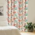 thumbnail image 2 of Ambesonne Spring Curtains, Peonies Watercolor Pattern, Pair of 28"x84", Dark Coral Petrol Blue, 2 of 5