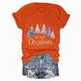 thumbnail image 6 of UngA Christmas T Shirts for Women Funny Xmas Holiday Graphic Short Sleeve Crew Neck Tee Family Holiday Blouse Womens Christmas Shirt (Orange,M), 6 of 6
