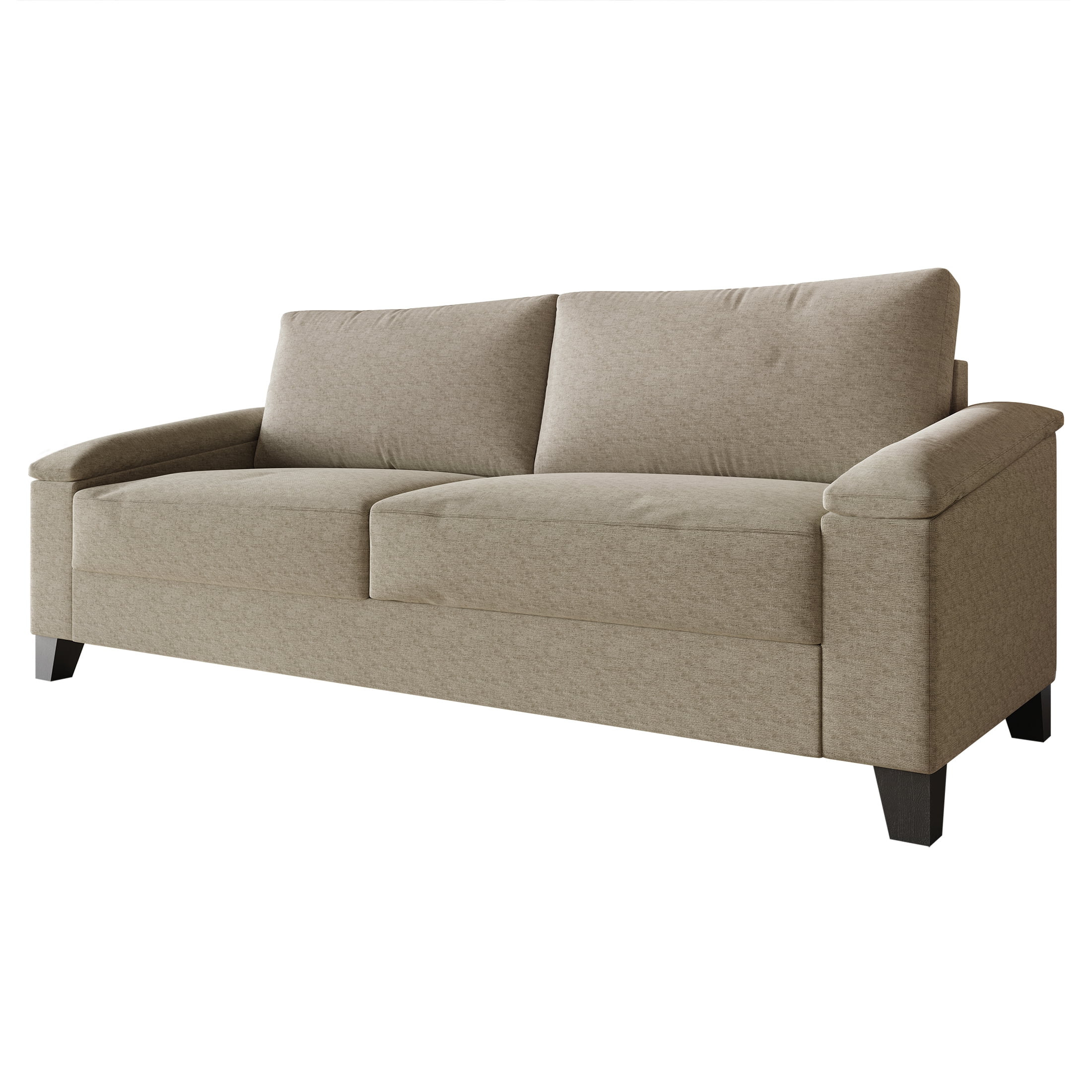 Castle Place Elegance Linen Upholstered Sofa, Dark Beige
