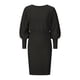 thumbnail image 5 of Vestido de cintura alta con hombros descubiertos Vestido midi de punto ajustado de color puro de manga larga con alas de murciélago para mujer Negro L, 5 of 7