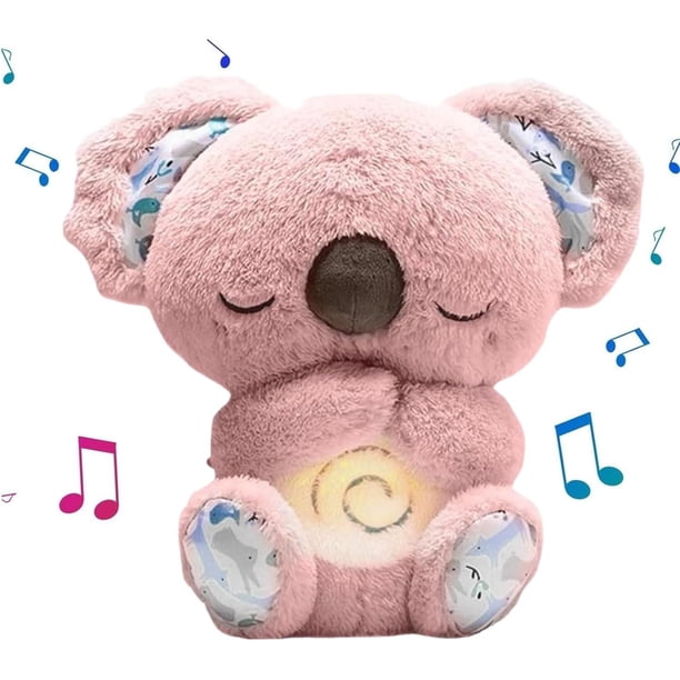 Koala Peluche Que respiras, Koala Dreams para Ansiedad,Nutria para Dormir con Música Y Luces, Peluche para la ansiedad Que respiras - Juguetes de Peluche para Dormir (Koala Rosa)