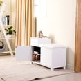 thumbnail image 6 of Kselythan Shoe Storage Bench,Shoe Bench W/Padded Seat Cushion,Shoe Storage Cabinet W/Drawers&2 Door,Multifunctional Shoe Cabinet,Wooden Entrance Storage Bench For Door Entrance Hallway,White, 6 of 9