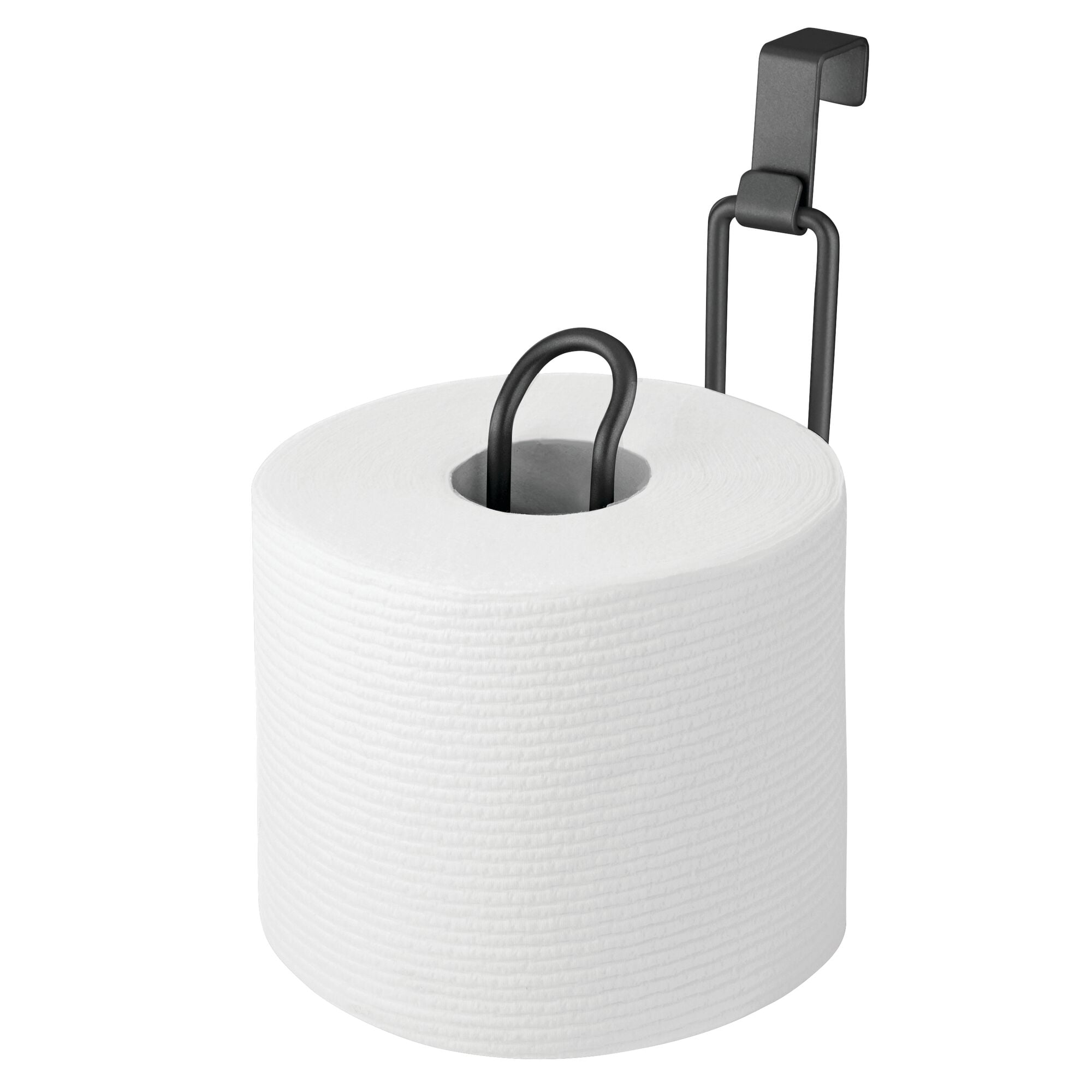 mDesign Modern Over The Tank Hanging Toilet Tissue Paper Roll Holder and Rese...