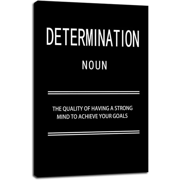 Motivational Canvas Wall Art Determination Noun Inspiring Poster Printing Inspirational Entrepreneur Quotes Quotes Poster Artwork Office Home Decoration Framed Stretched Ready to Hang 12''X 18''