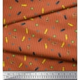 thumbnail image 3 of Soimoi Orange Modal Satin Fabric Stripe & Insects Print Sewing Fabric Yard 42 Inch Wide, 3 of 3