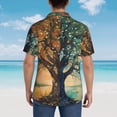 thumbnail image 4 of Sikiie Seasonal Tree Reflection Print Men's Hawaiian Shirt, Summer Beach Button Pocket Short Sleeve T-Shirt,XX-Large, 4 of 7