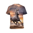 thumbnail image 2 of LAOLIUSN Mens Animal Graphic T-Shirt Funny Horse Short Sleeve Tee Tops S-4XL, 2 of 7