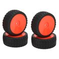 thumbnail image 3 of RC Tires, Wear Resistant Plastic Rubber Concave Convex Texture RC Drag Tires  For 1/10 Flat Sports Car For Remote Control Car Red, 3 of 8